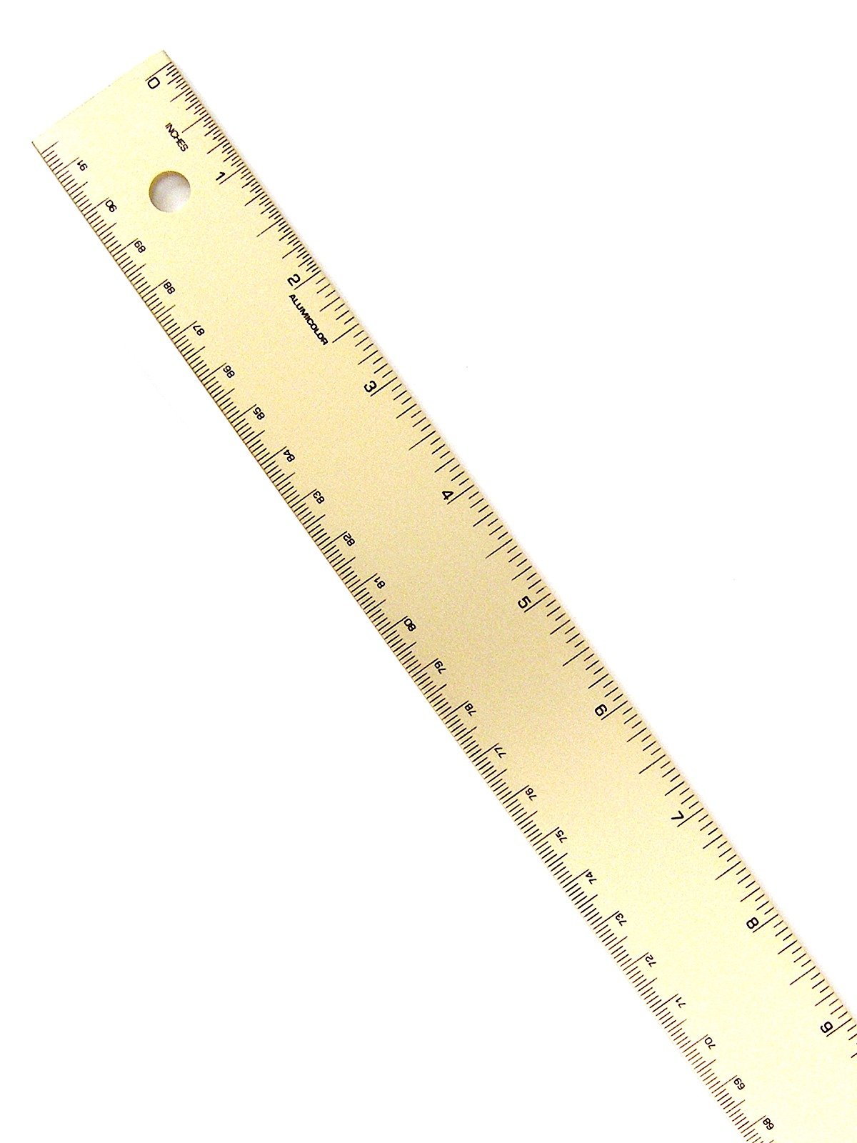 Alumicolor alumicolor aluminum straight edge with center finding back  ruler, 12 inch, gold