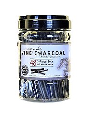 Pacific Arc Artist Vine Charcoal, Medium, Black 4 Charcoal Sticks