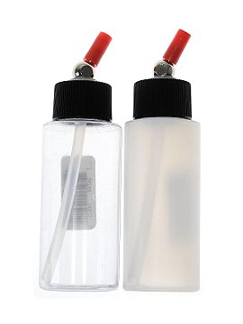 Iwata Clear Cylinder Bottles with Caps