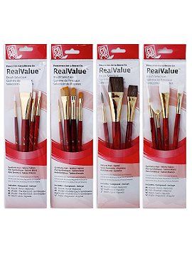 Princeton Real Value Series Red Short Handled Brush Sets