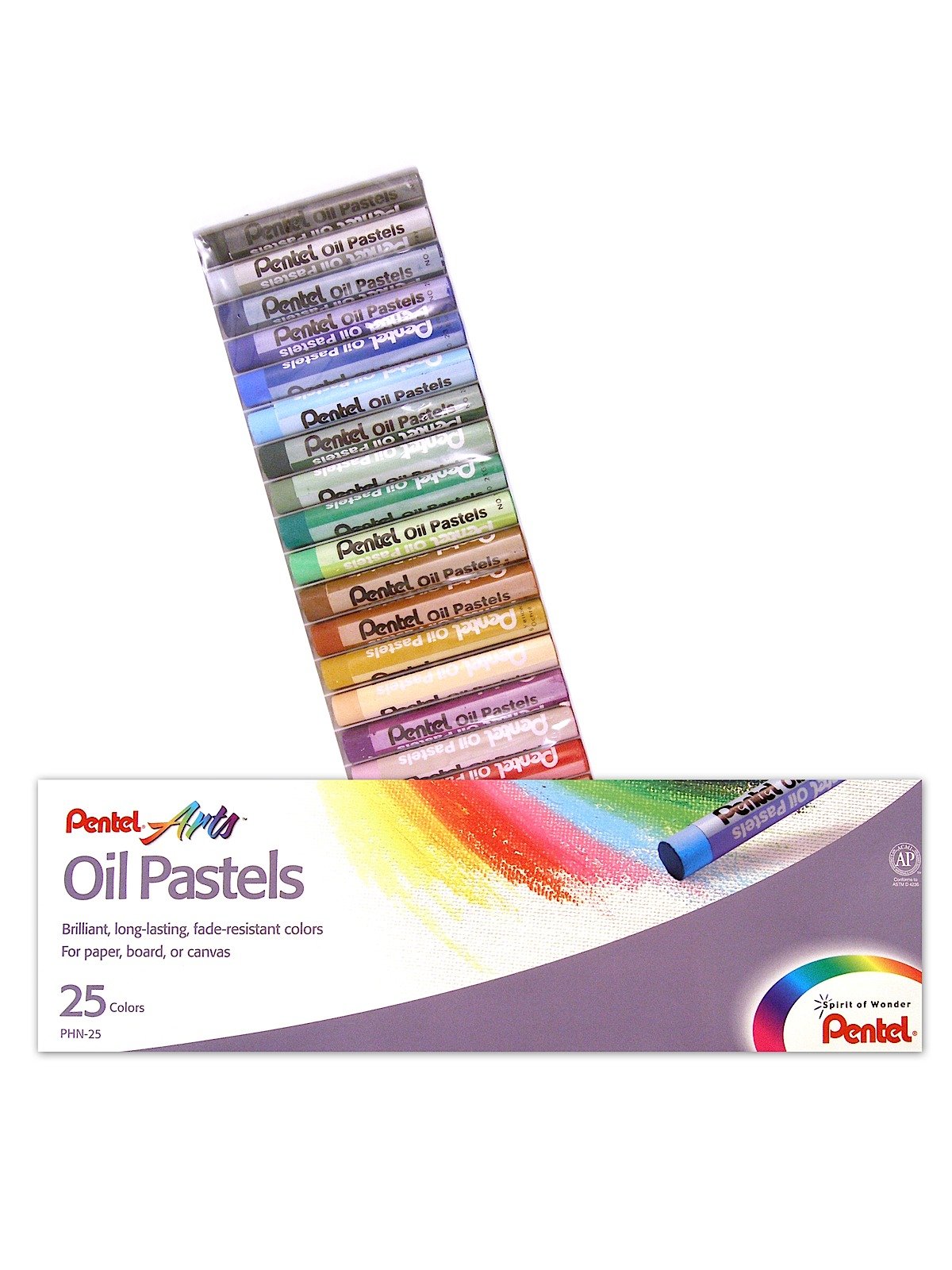 Pentel Arts 25-Pack Oil Pastels Set Assorted Colors PHN-25 ~ Drawing /  Sketching