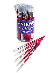 Dynasty B-800 Finest White Synthetic Round Brushes in Canister