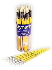 Dynasty B-1400 Interlocked White Bristle Brushes in Canister