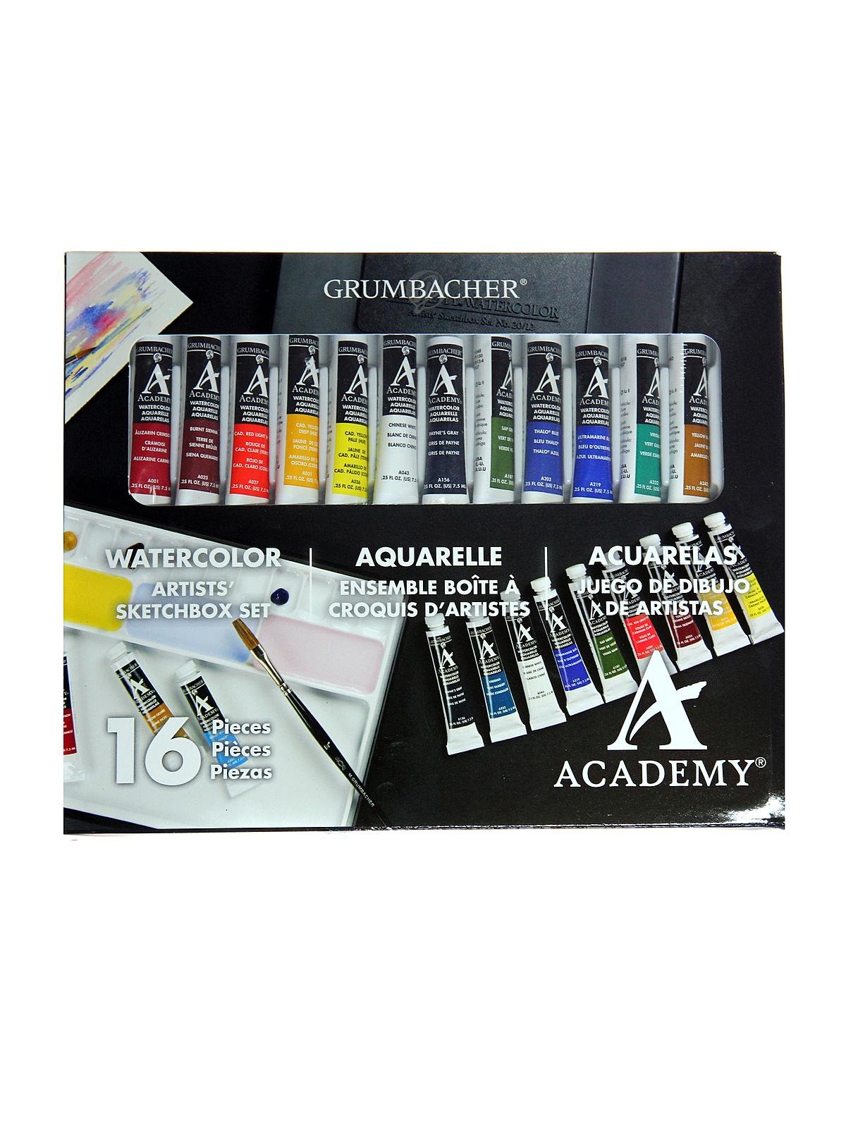 Grumbacher Academy Watercolor Artists&#39; Sketchbox Set