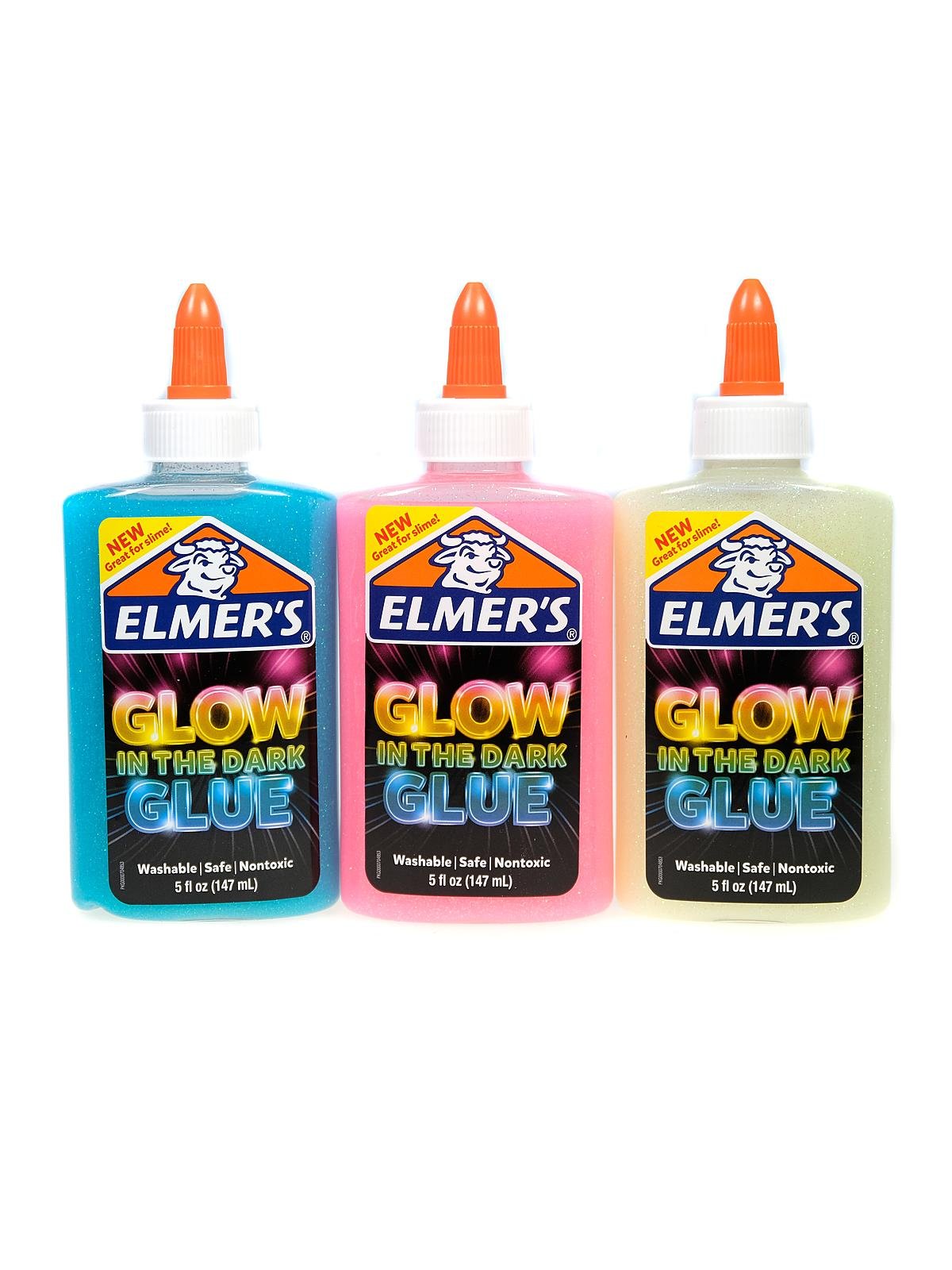 Elmer's Slime Kit - Glow in the Dark Slime Kit, Natural and Blue