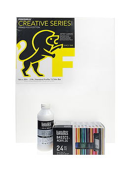 Various Acrylic Paint Pouring Value Set with Canvas