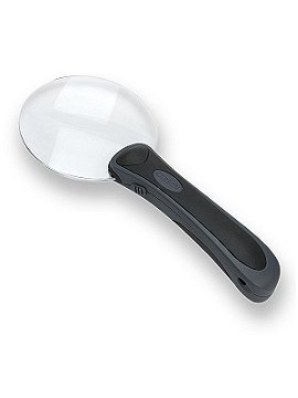 Carson Optical LED Lighted RimFree™ 2x Power Rimless Acrylic Round Magnifier