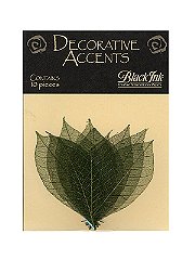 Black Ink Decorative Accents Rubber Tree Leaves