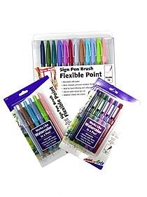 Pentel Brush-Tip Sign Pen Sets