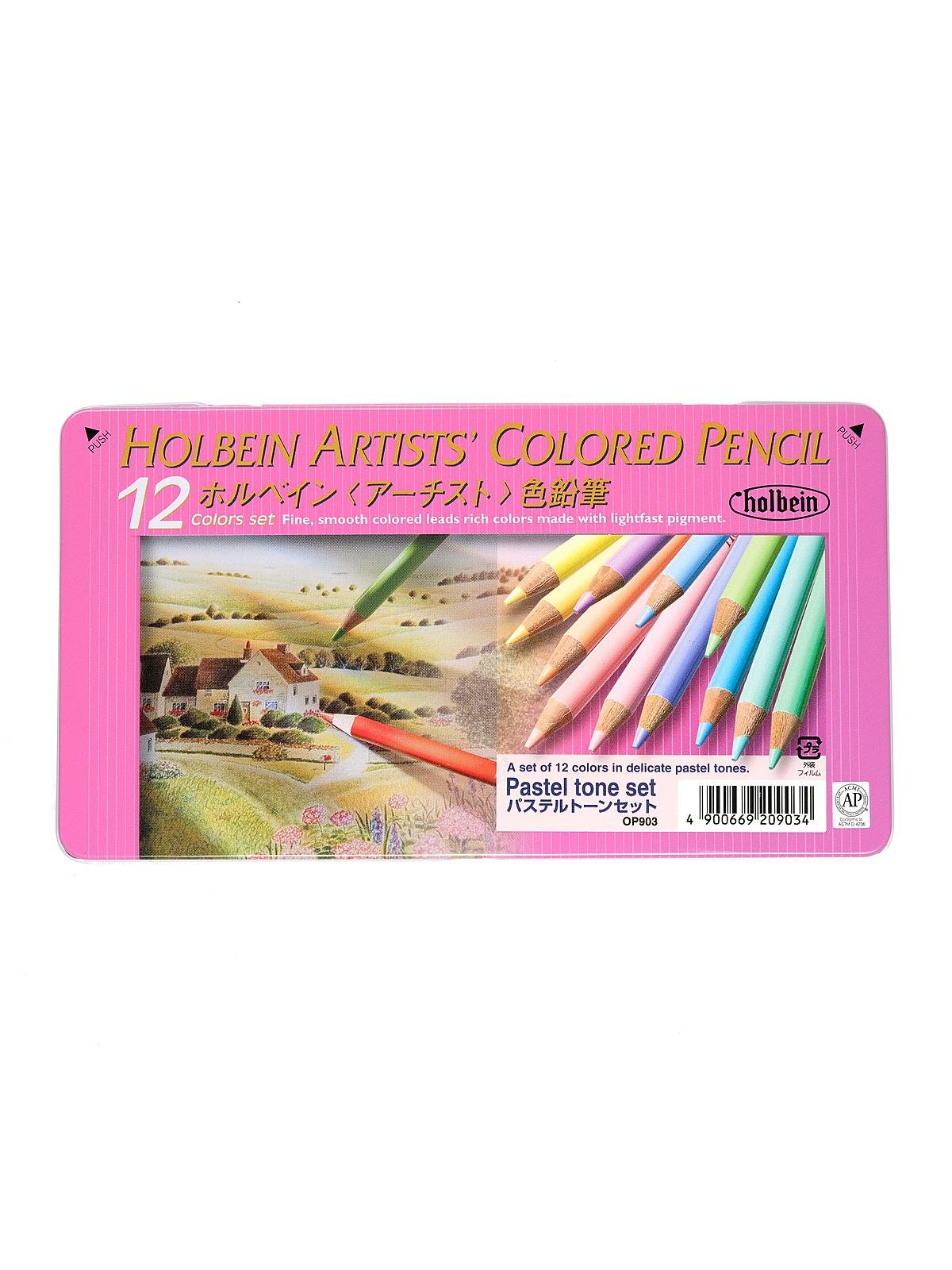 Holbein Artists' Colored Pencil Set of 12 - Basic Colors
