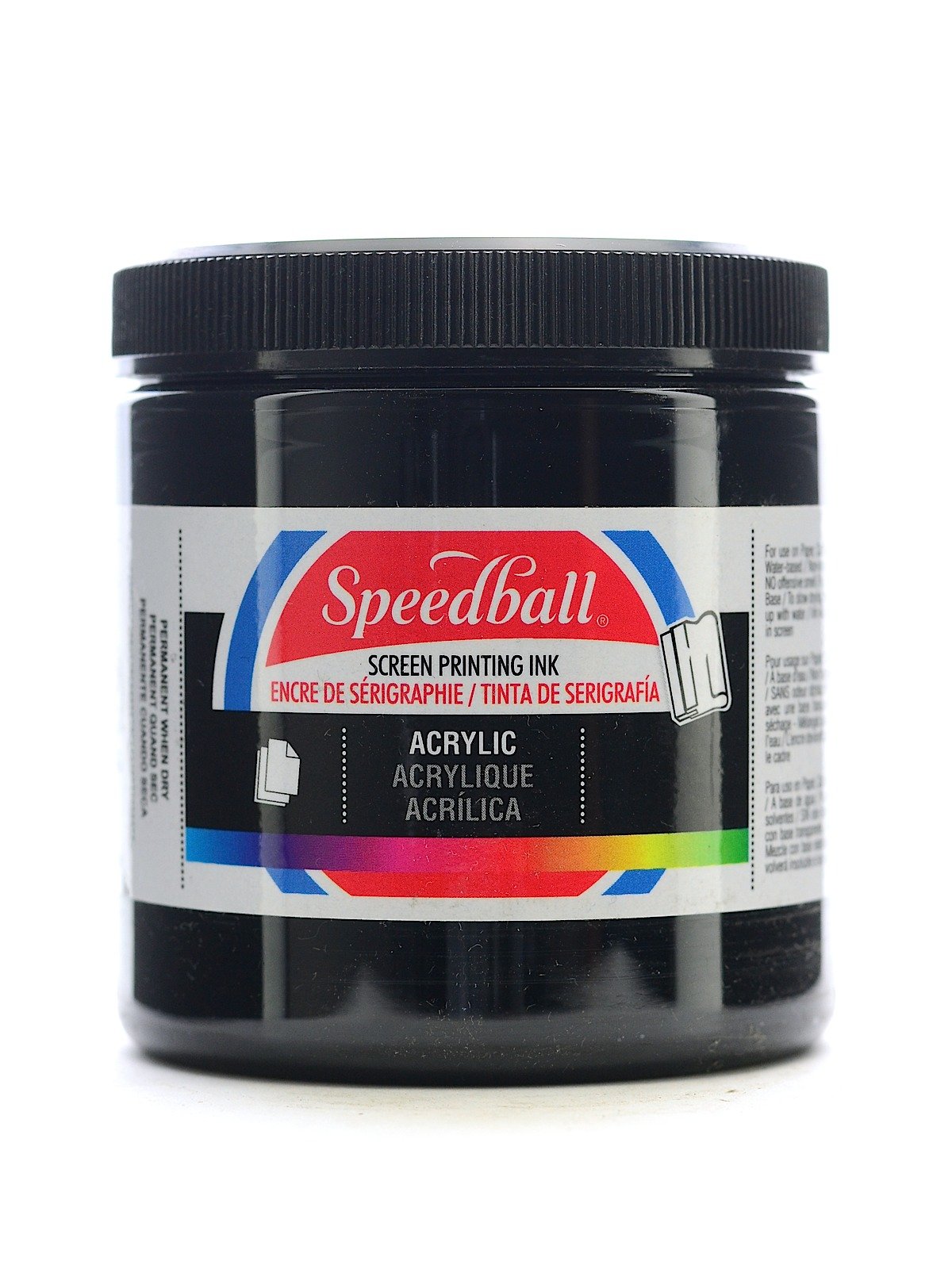Speedball Acrylic Screen Printing Ink Black 8oz - MICA Store