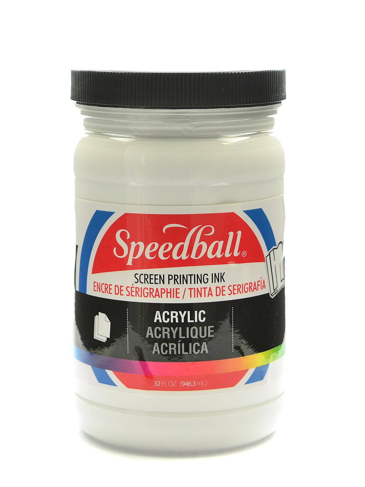 Speedball 8oz White Night Glo Fabric Screen Printing Ink