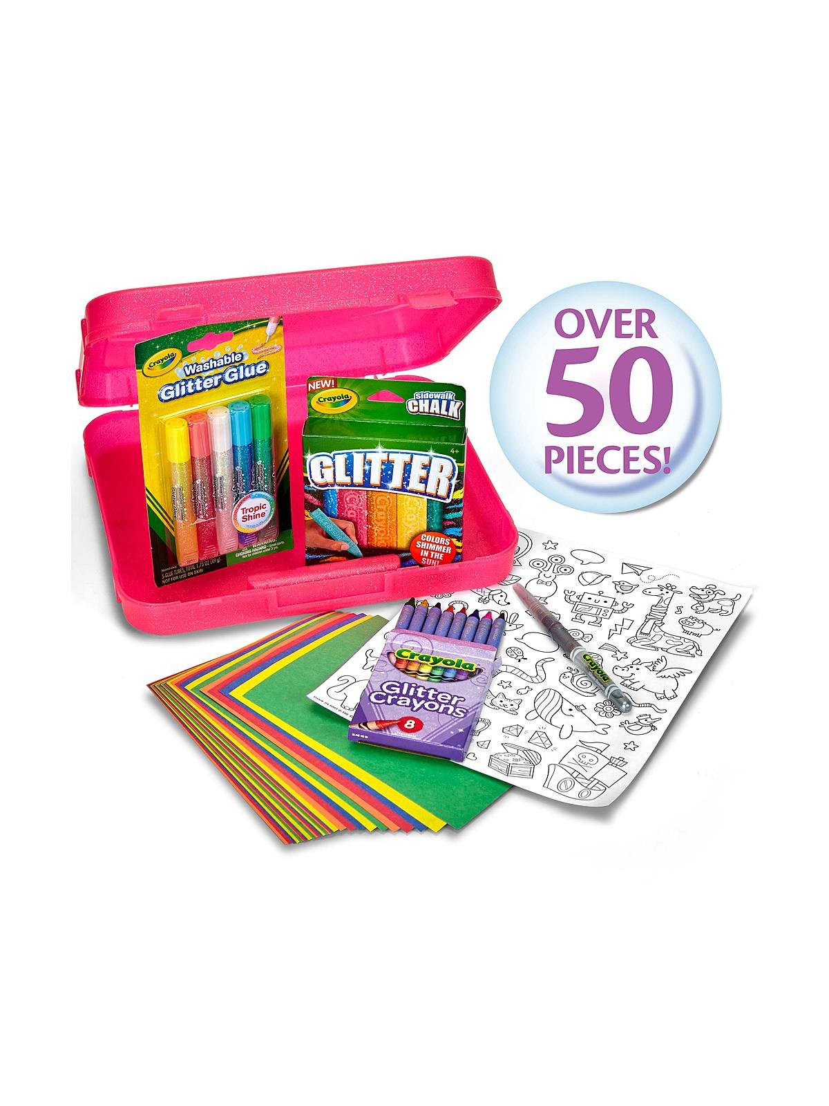Crayola All That Glitters Art Case Coloring Set, Toys, Gift for Kids Age  5+, Pink