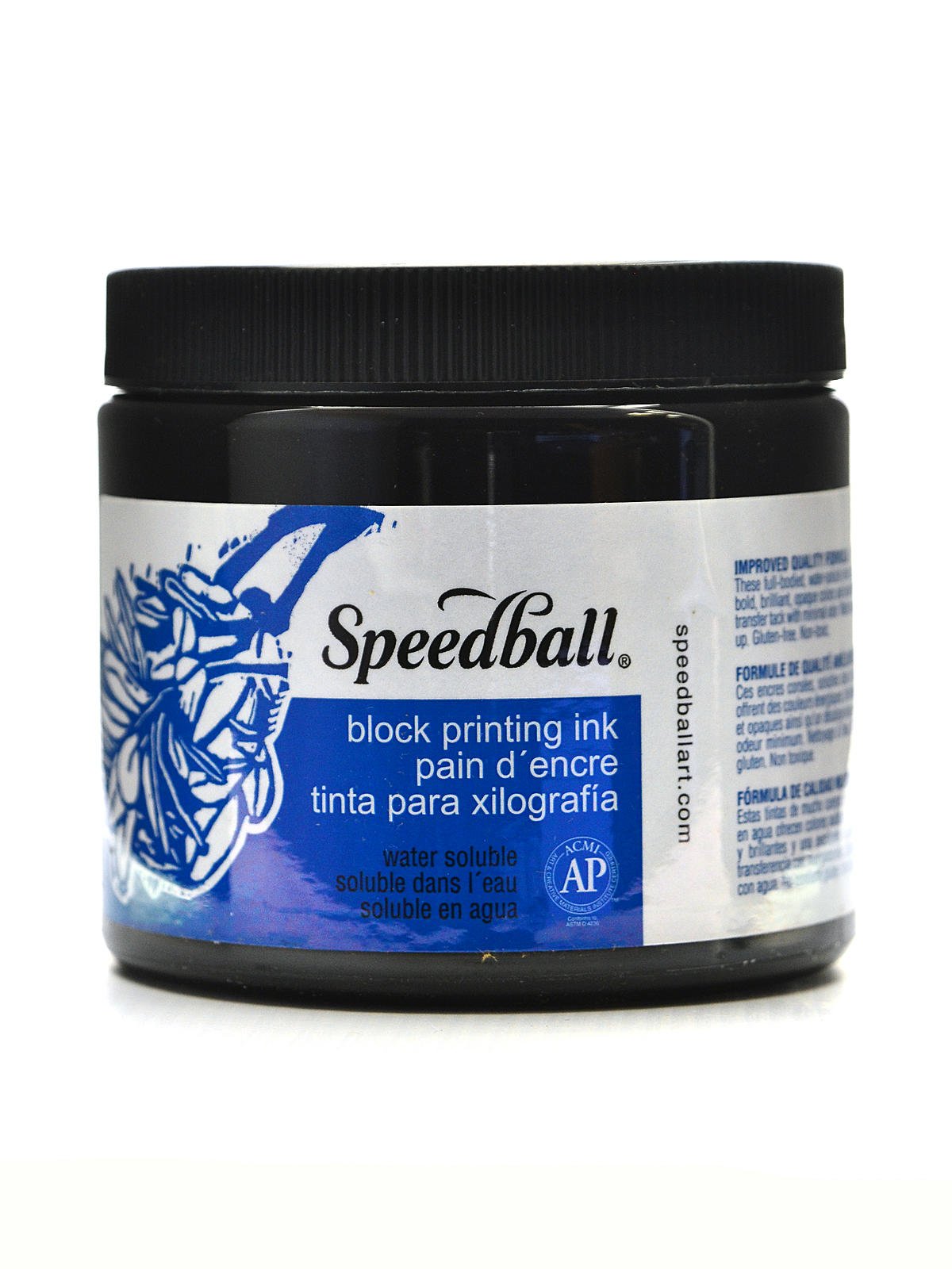 Speedball Block Printing Water Soluble Ink Silver 1.25 oz.