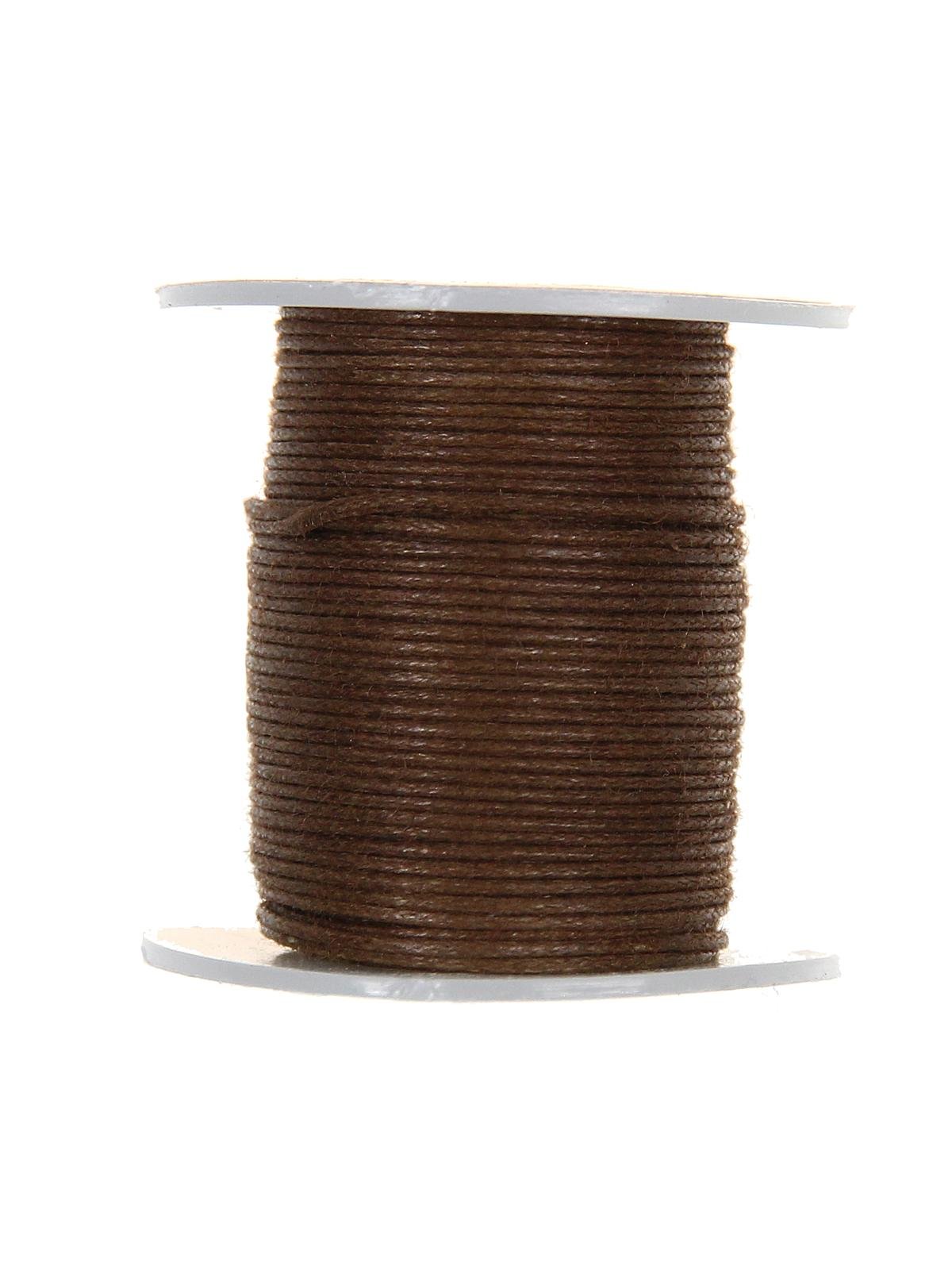 Hemptique Waxed Cotton Cord - Brown, 0.5 mm