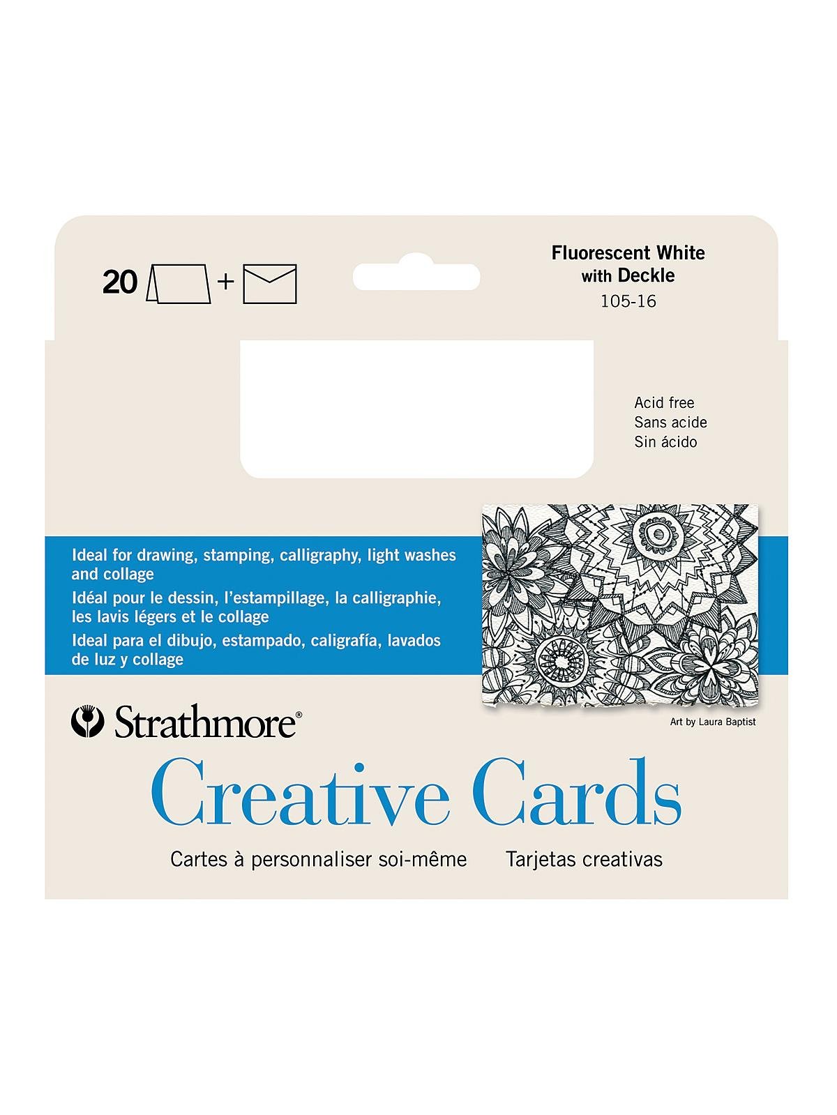 Strathmore Creative Cards Fluorescent White 50 Pack